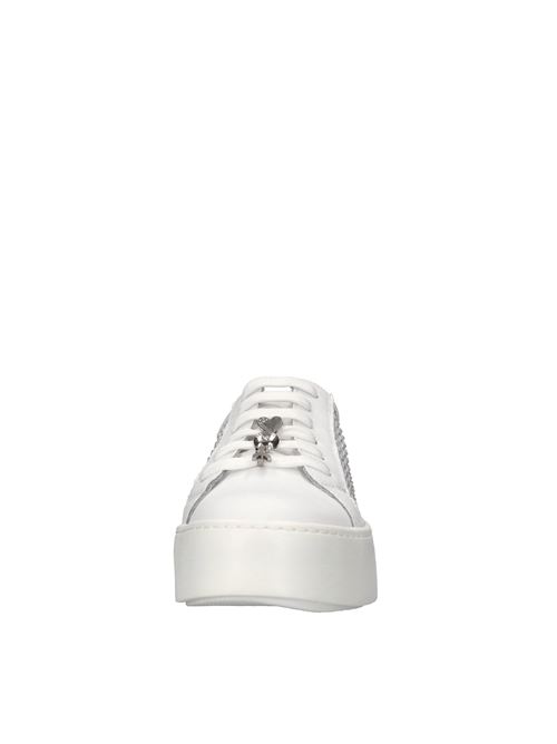 Sneakers in pelle e tessuto PATRIZIA PEPE | PPJ308 VIT.BIANCO-ARGENTO